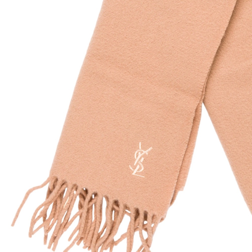 Yves saint laurent fringe wool scarf